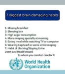 7 brain damaging habits, iiQ8 Info, WHO iiQ8 Health