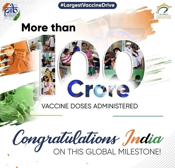 1 Billion COVID-19 Vaccine Administered in India, iiQ8 News, 100 Crore vaccination milestone