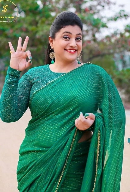 Actress Roja in Green Saree