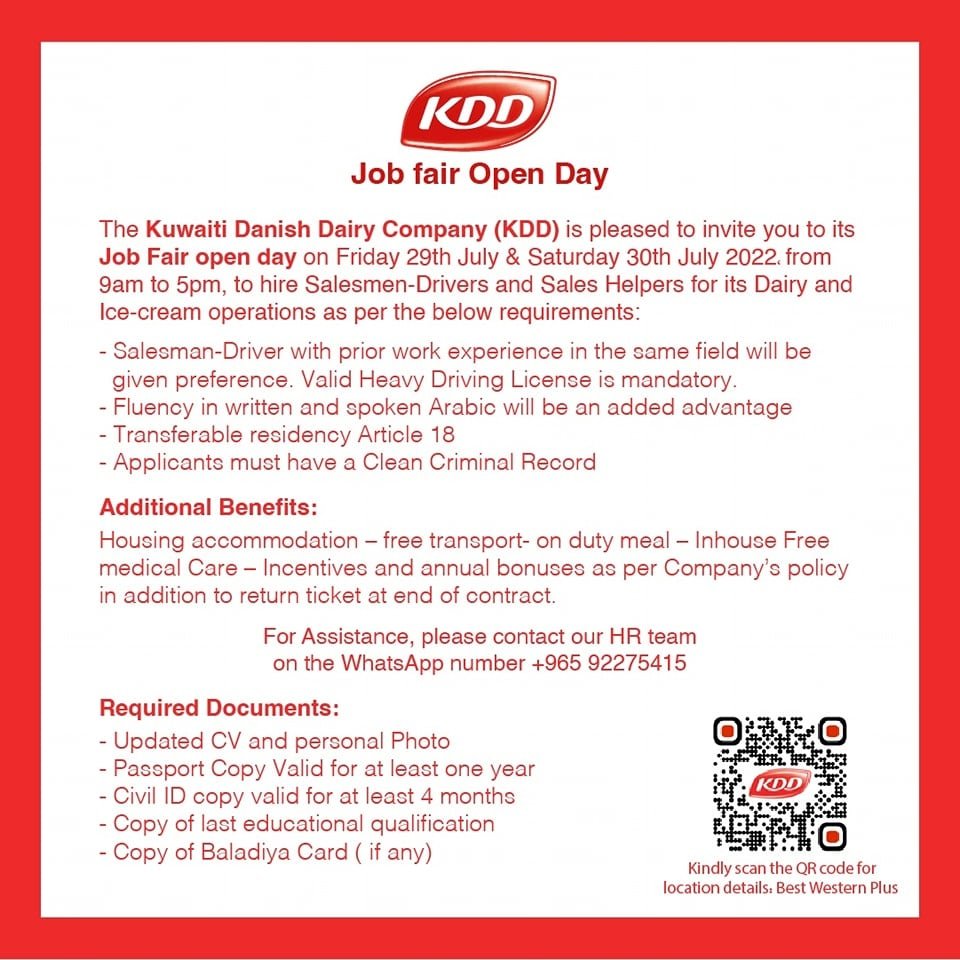 KDD Company in Kuwait Job Fair Open Day, iiQ8 Vacancies