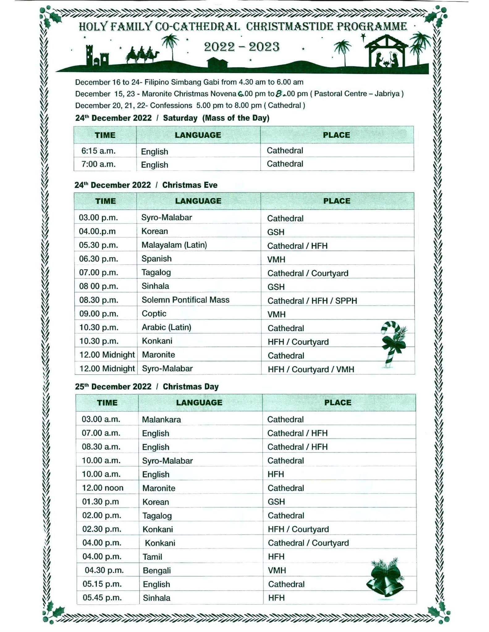 Christmas & New Years Events 2023 in Kuwait Mass Schedule (1)