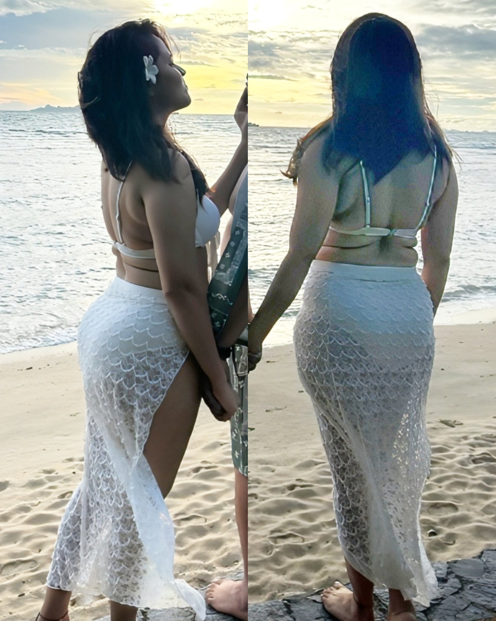 Hot Anasuya in Beach with Husband liplock